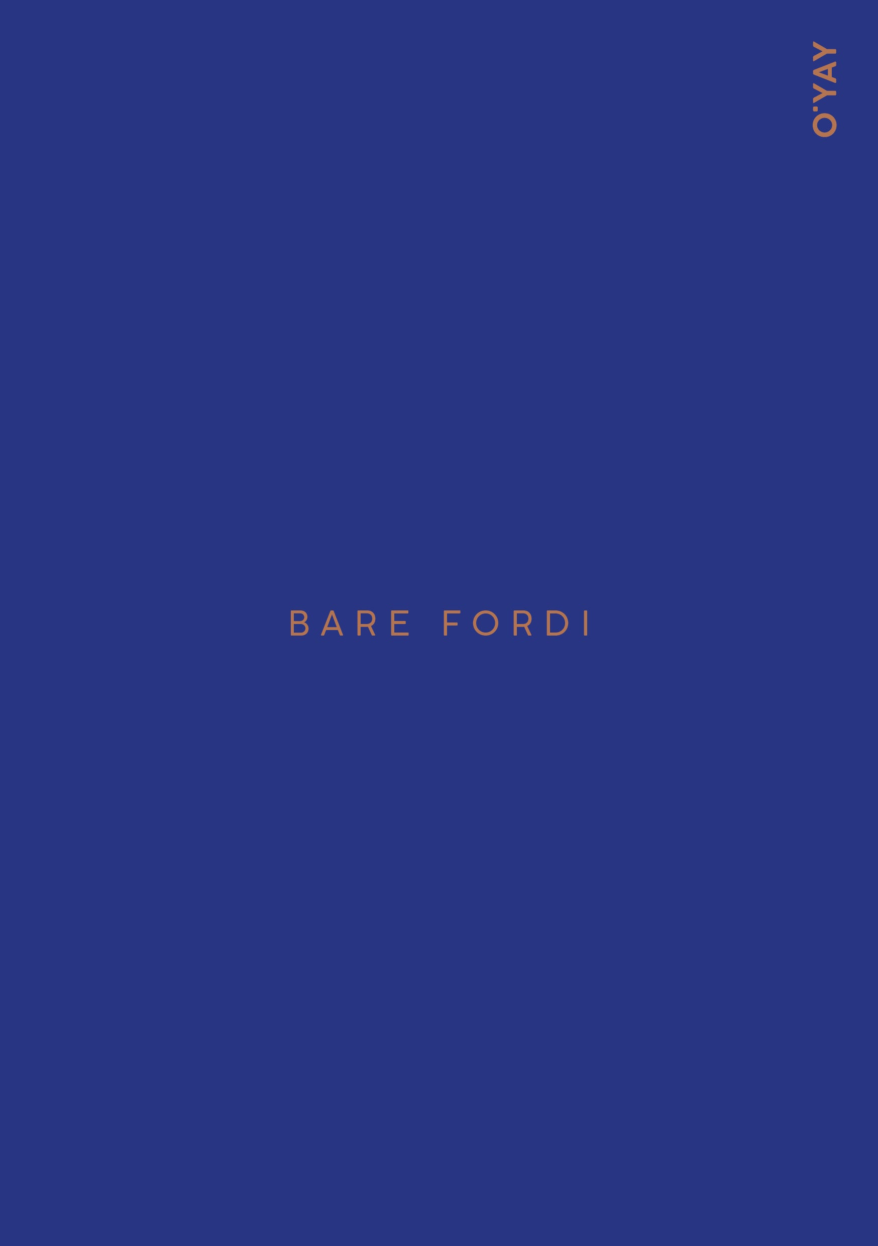 Blåt kort med kobbertekst “Bare fordi” – minimalistisk kort fra O’YAY