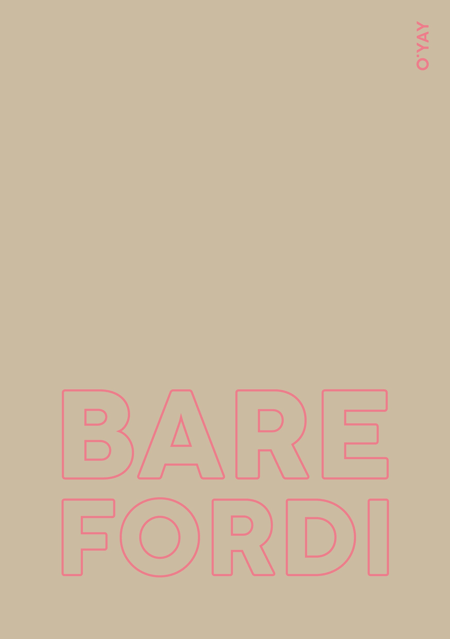 Beige kort med lyserød outline “Bare fordi” – hverdagskort fra O’YAY