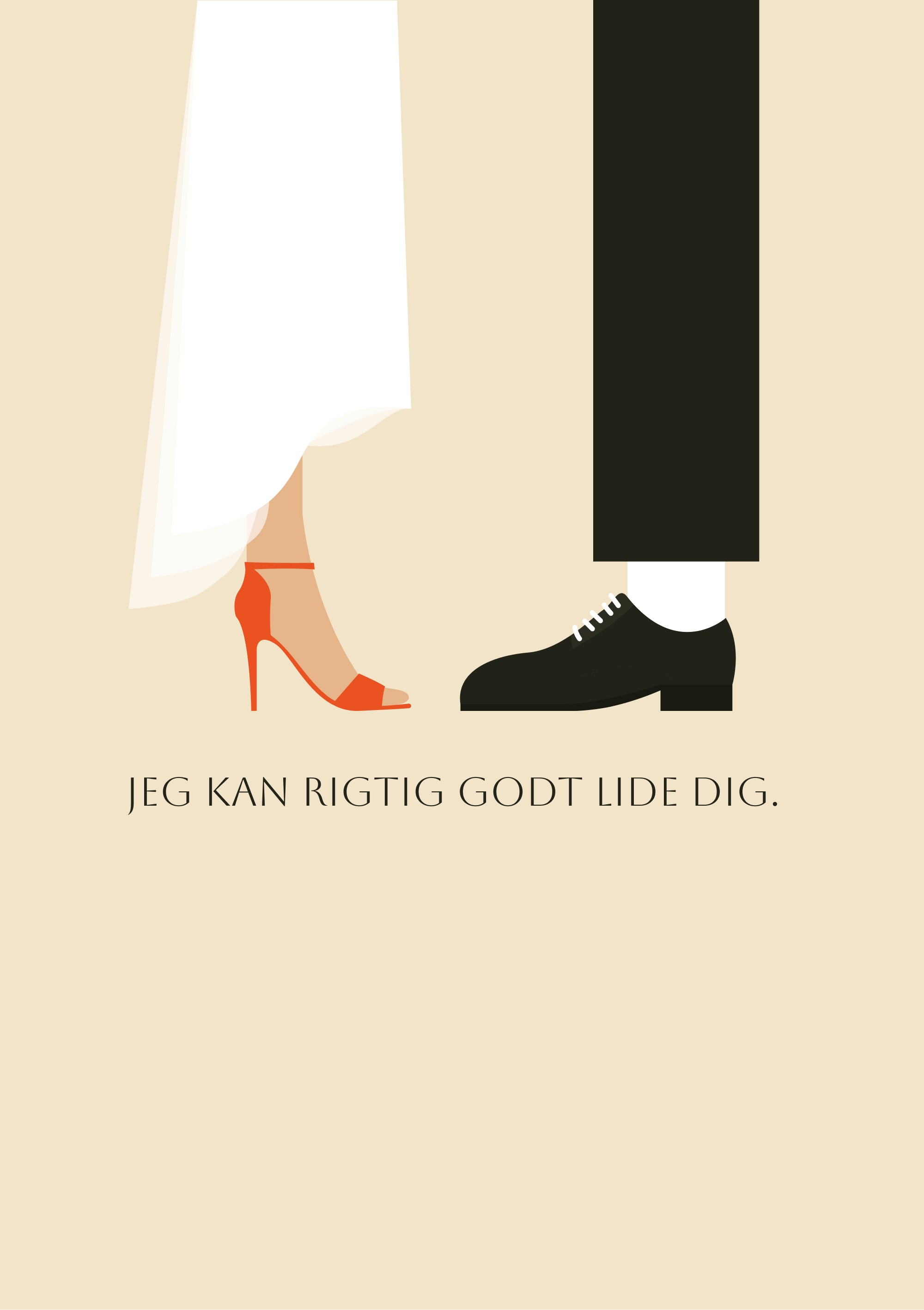 Jeg kan rigtig godt lide dig kort. Lykønskningskort til bryllup. Bare fordi. Kærlighed